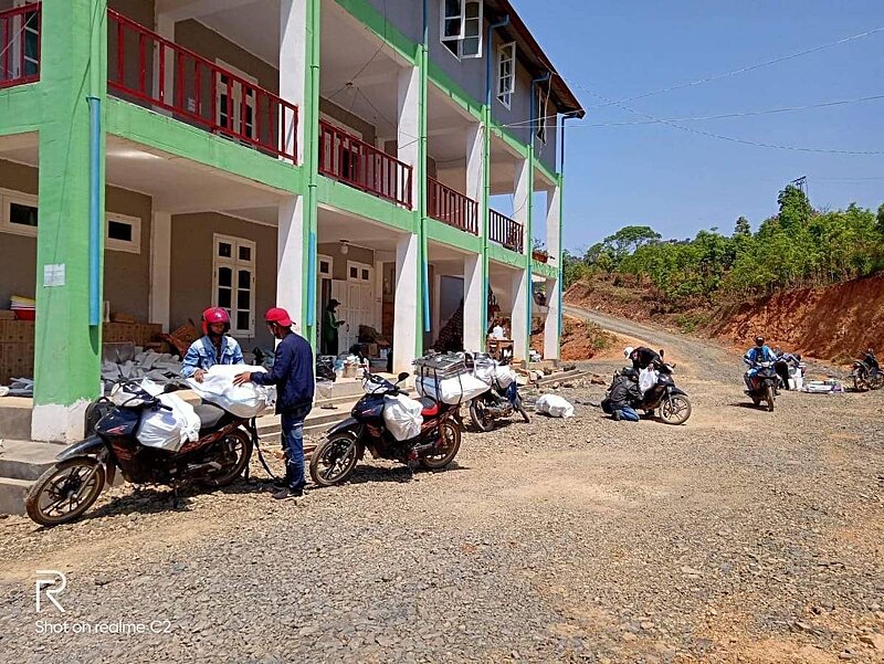 Loading motorbikes